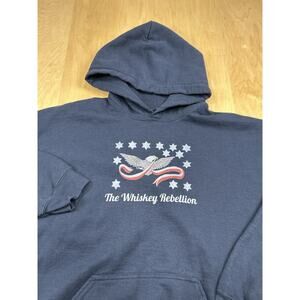 The Whiskey Rebellion Hoodie Mens L Navy Graphic Eagle Pullover No Brand Tag